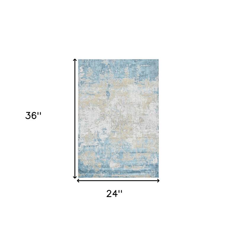 HomeRoots Abstract Contemporary Rectangle Area Rug - 36.00 in. x 24.00 in. x 0.25 in.