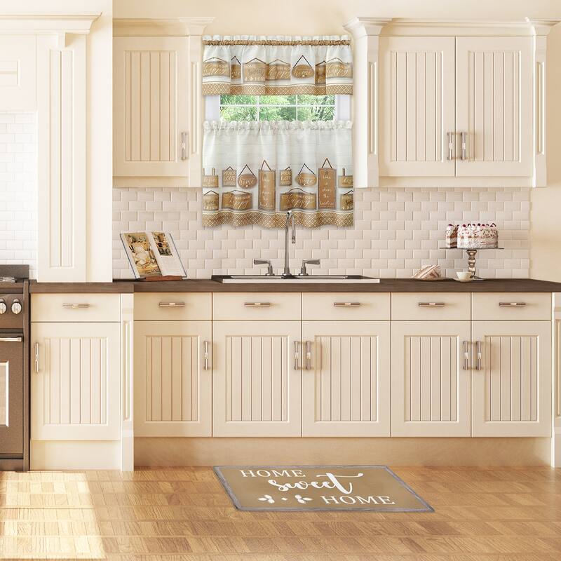 Modern Farmhouse Tier and Valance Window Curtain Set