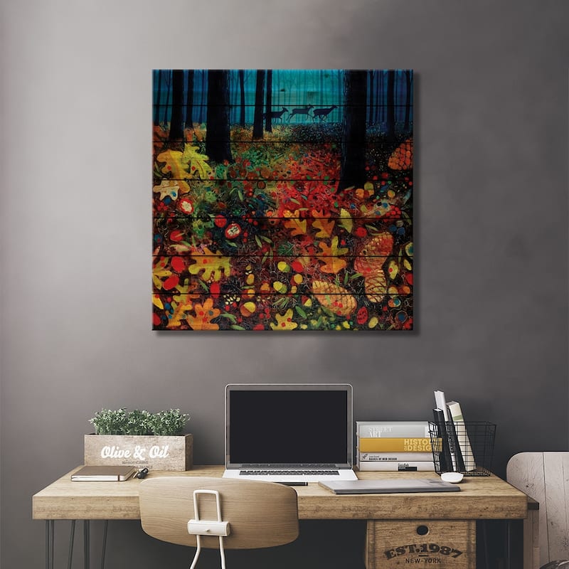 Into The Woods Print On Wood by Vicky Mount - Multi-Color