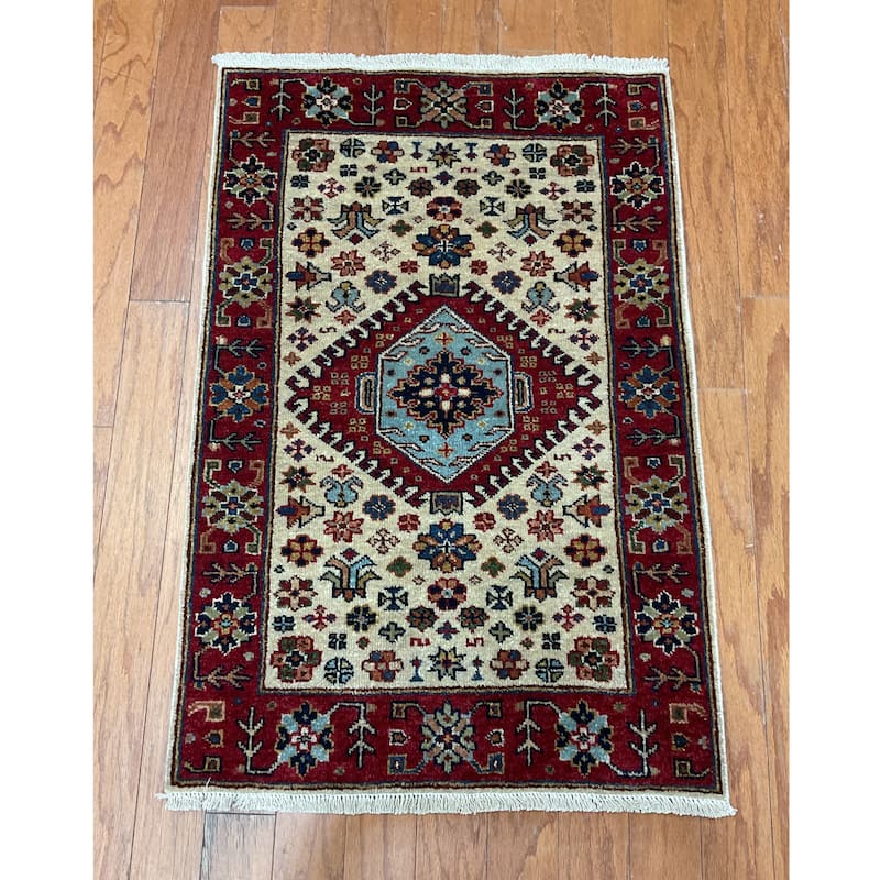 HERAT ORIENTAL Hand-knotted 2' x 3' Indo Karaja Wool Rug - 2' x 3'