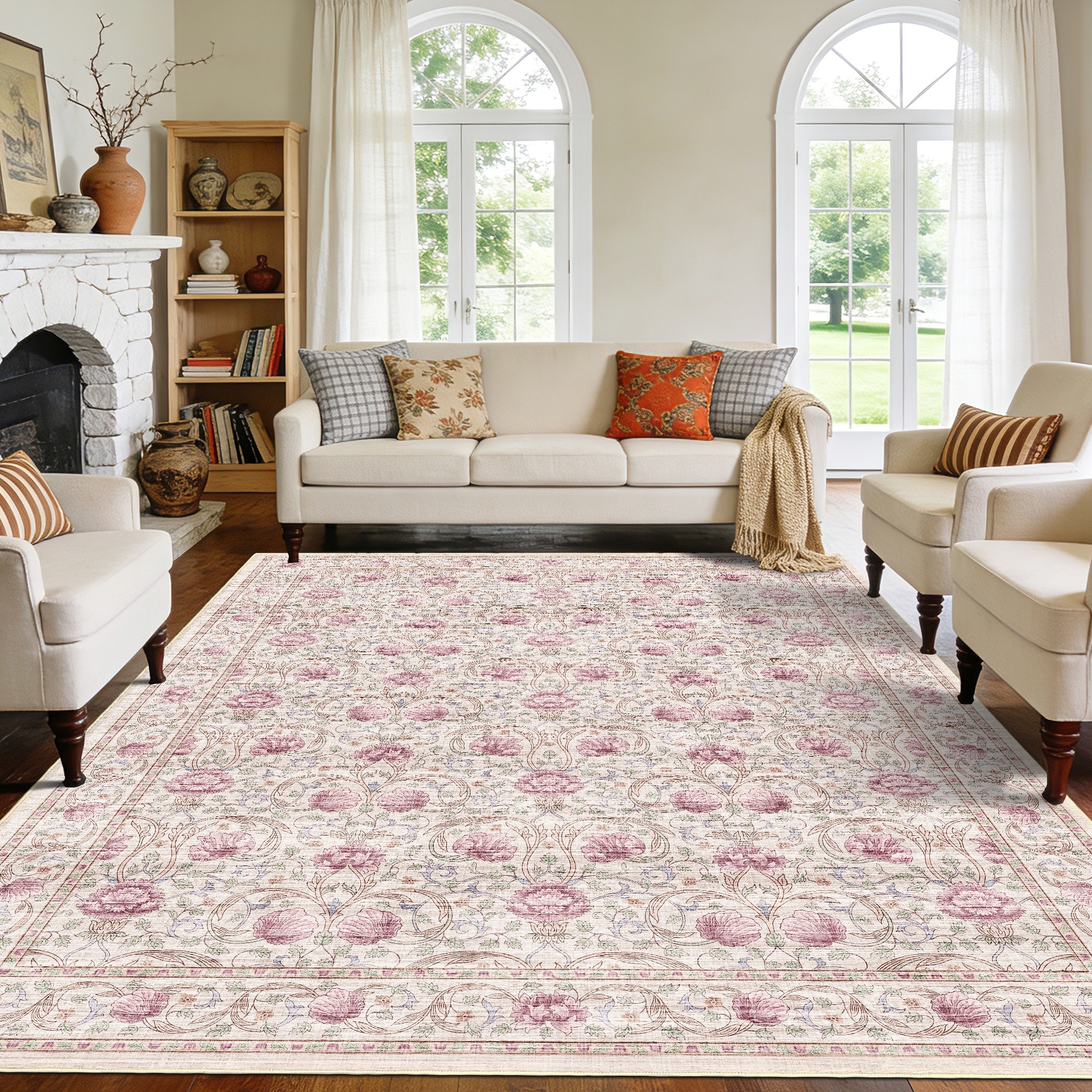 Garvee William Morris Style Floral Area Rug - Overstock - 43897389