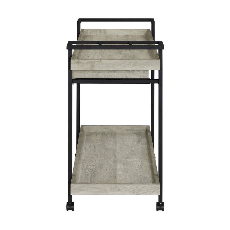 Davis Grey Bar Cart with Storage Drawer