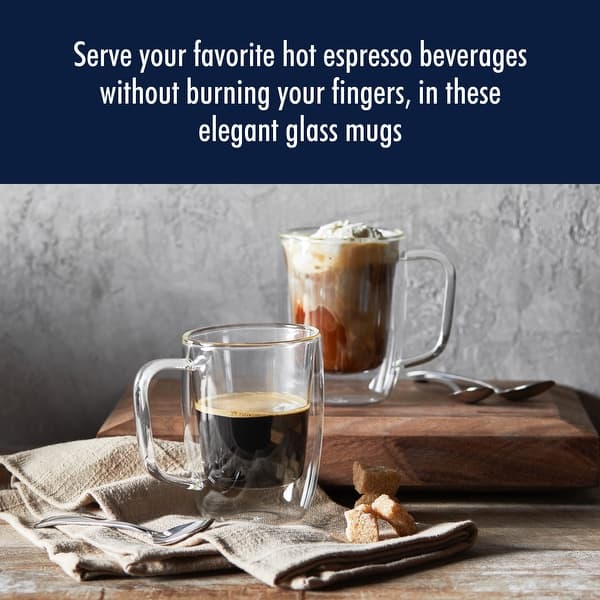6x Latte Glasses Glass Coffee Mugs Tea Cup Clear Hot Chocolate