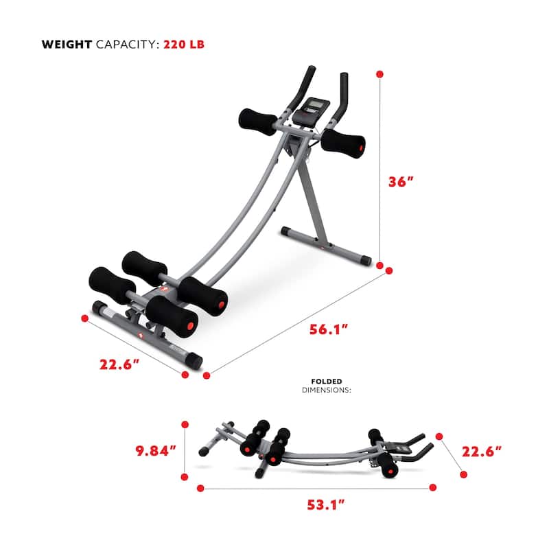 Sunny Health & Fitness Core Glider Ab Waist Trainer Machine