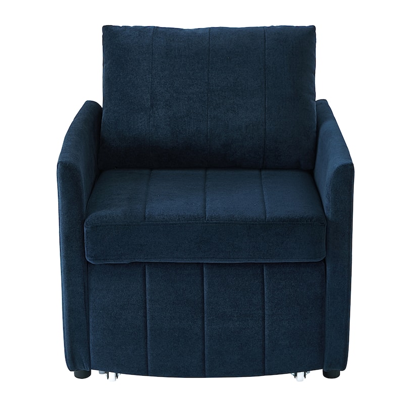 Roomfitters Convertible Sleeper Sofa with Pull-Out Bed 5-Position Adjustable Backrest Side Pockets & Storage Basket