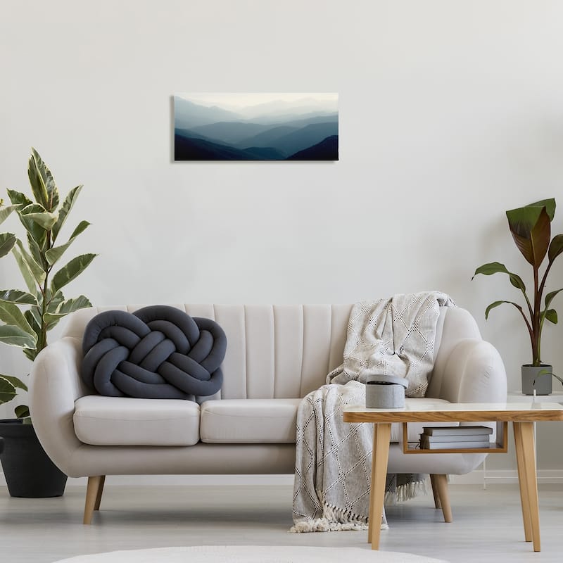 Stupell Foggy Blue Mountains Canvas Wall Art Design By Gemma Bardot