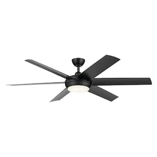 Kichler Lighting 60 Inch Mint Ceiling Fan with Glass Diffuser in Satin Black with Satin Black Blades
