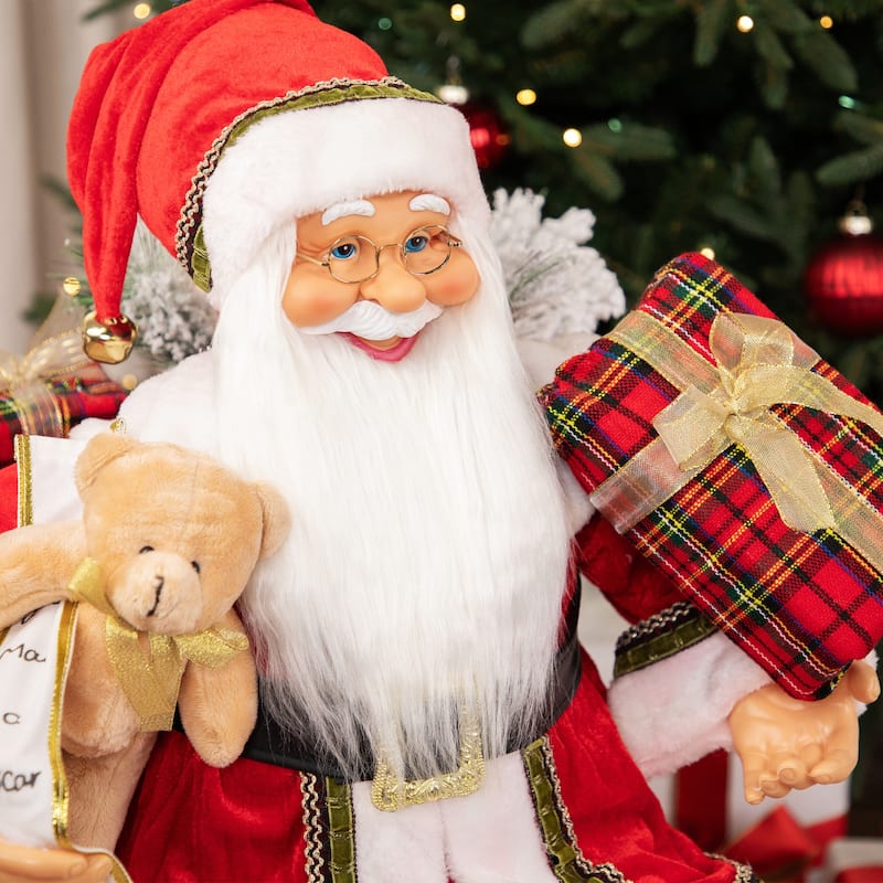 Santa Claus on Locomotive Train Car Christmas Figure - 36"