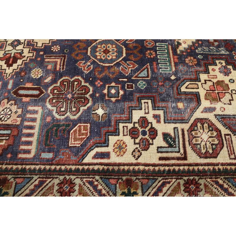 ECARPETGALLERY Hand-knotted Antalya Vintage Navy Wool Rug - 8'11 x 12'2