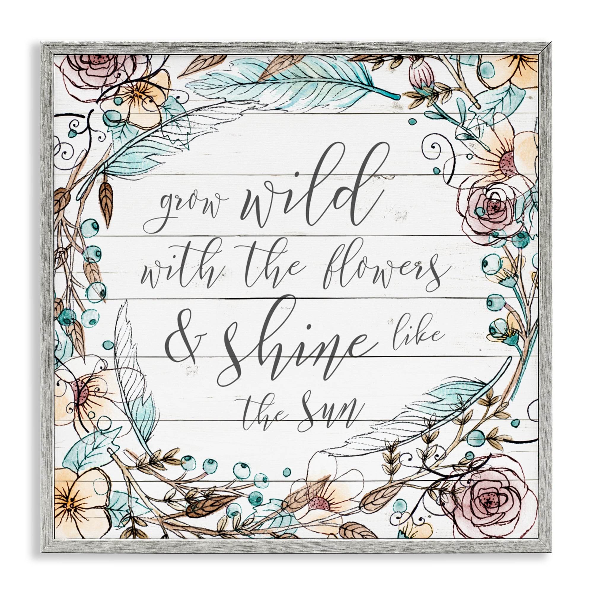 Stupell Grow Wild With Flowers Framed Giclee Art Design By SD Graphics Studio