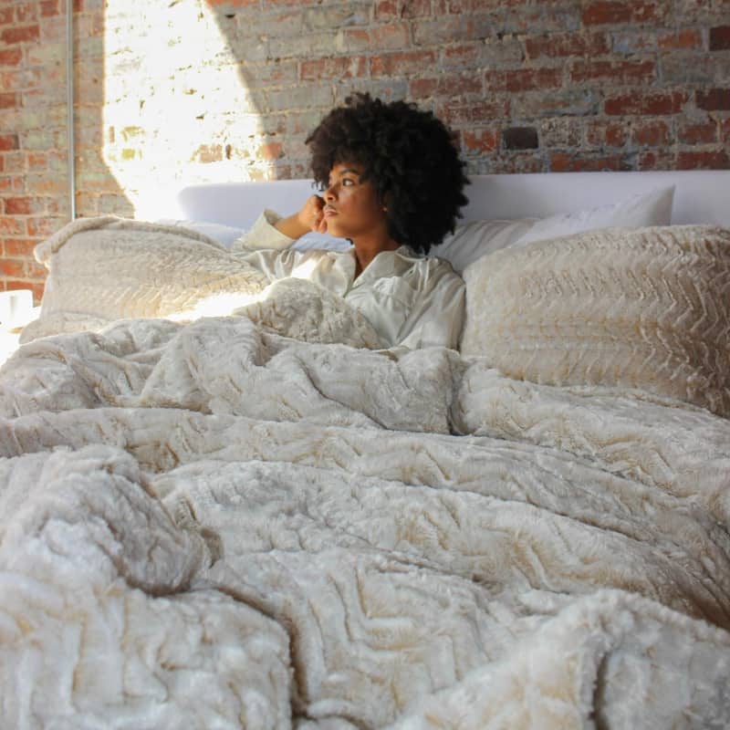 Peak of Cozy® - Coma Inducer® Oversized Comforter Set - Chevron Frosted Taupe