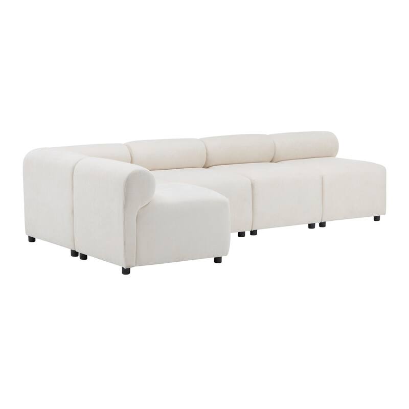 109" Fabric 5-Piece Modular Sectional Sofa with L-Shaped Configuration, High-Resilience Foam, and Sinuous Spring Support