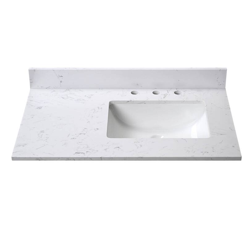Serenlace Engineered Marble Vanity Countertop with Sink - 36 in. Top Right Sink