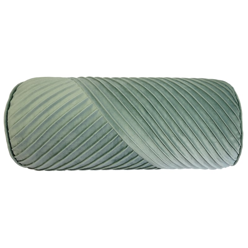 Edie At Home Chelsea Spliced Neckroll Decorative Throw Pillow 8x24 - Green