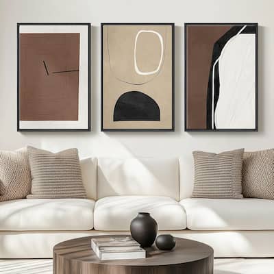 Framed Black and Brown Abstract Wall Art