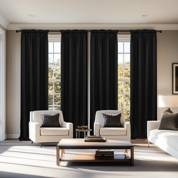 slide 2 of 87, Deconovo Solid Rod Pocket Curtain Panel Pair, Set of 4 Panels