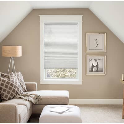 BlindsAvenue Custom 3/4" Pleat, Cordless Cellular Shades, Color Almost White, Light Filtering Fabric