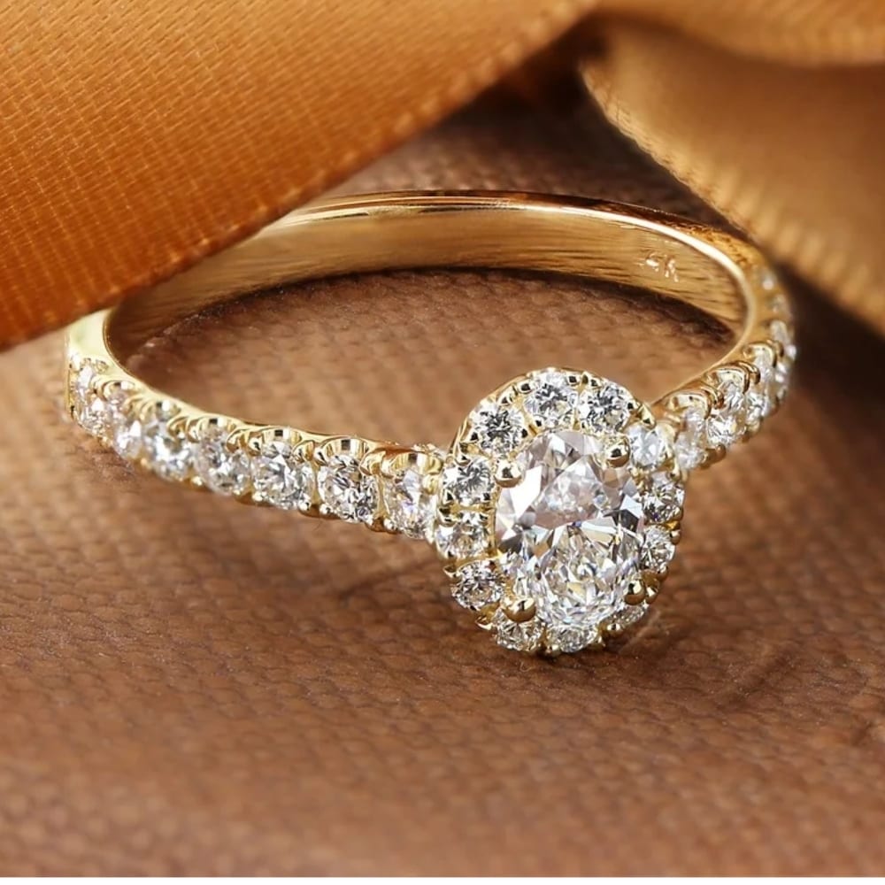 0.43 Carat Moissanite Diamond Color//Clarity FG//VVS Claw Setting Full Eternity Engagement Ring For Women 9K,14K /& 18K Gold Select White Rose And Yellow Gold And Ring Size