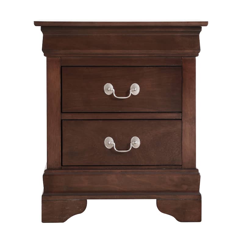 Cappuccino Nightstand 24x21x16 with Two Drawers, Compact Bedside Table for Bedroom Storage and Stylish Modern Furniture
