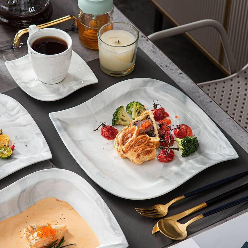 MALACASA Elvira 30-Piece Foliaceous Dinnerware Set (Service for 6)