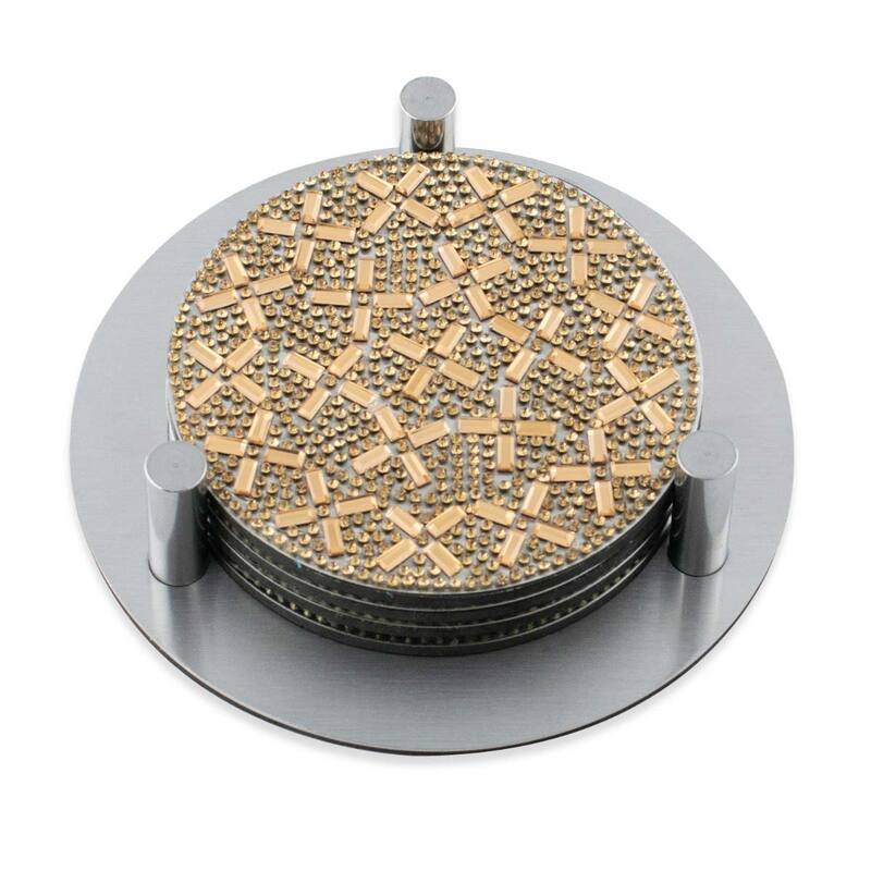 Sparkles Home Luminous Rhinestone Coaster Set - Silver