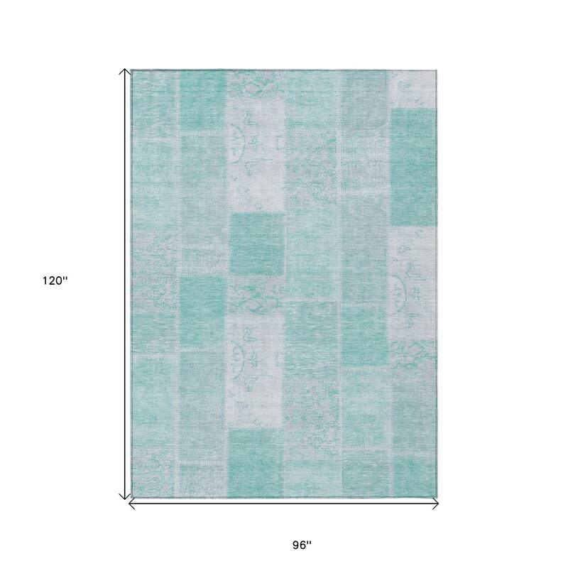 HomeRoots Patchwork Traditional Rectangle Outdoor Rug