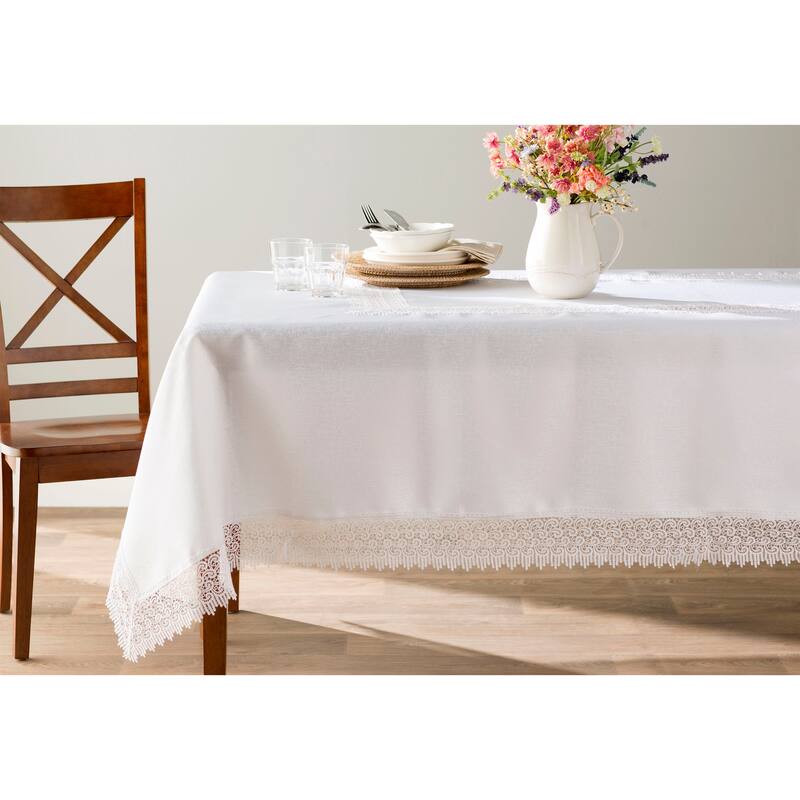 Violet Linen Treasure Lace Pattern Tablecloth