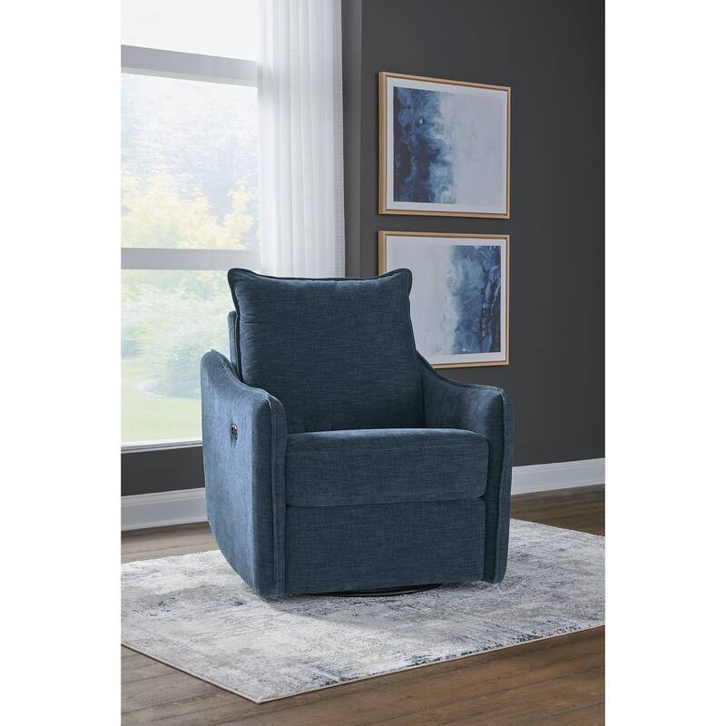 Signature Design by Ashley McBurg Swivel Power Recliner - Blue