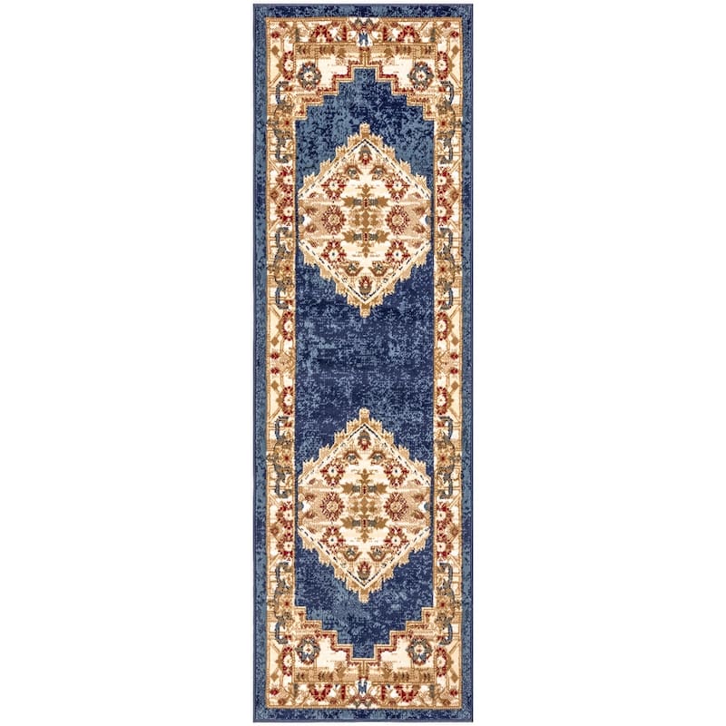 Nourison Grafix Indoor Persian Area Rug - 2' 3" x 7' 6" - Navy/Gold - Runner