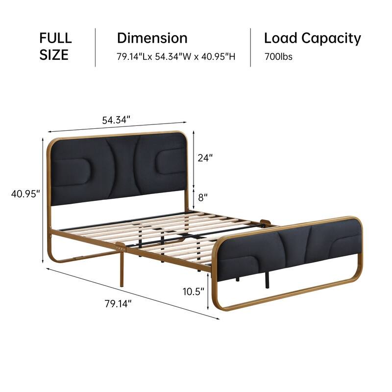 Modern Velvet Platform Bed