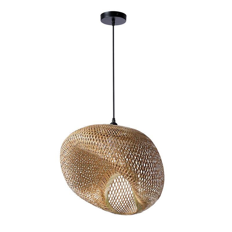 EcoChic Bamboo Weave Creations/Woven Lighting/Rattan/Natural/Wicker Handmade/Cane ceiling Light