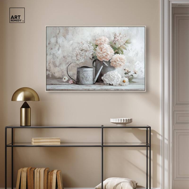 Can and White Blooms Canvas by Art Remedy