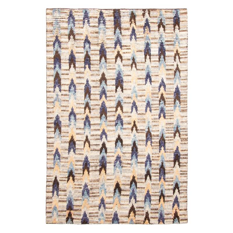 ECARPETGALLERY Hand-knotted Tangier Brown Wool Rug - 5'3 x 7'9