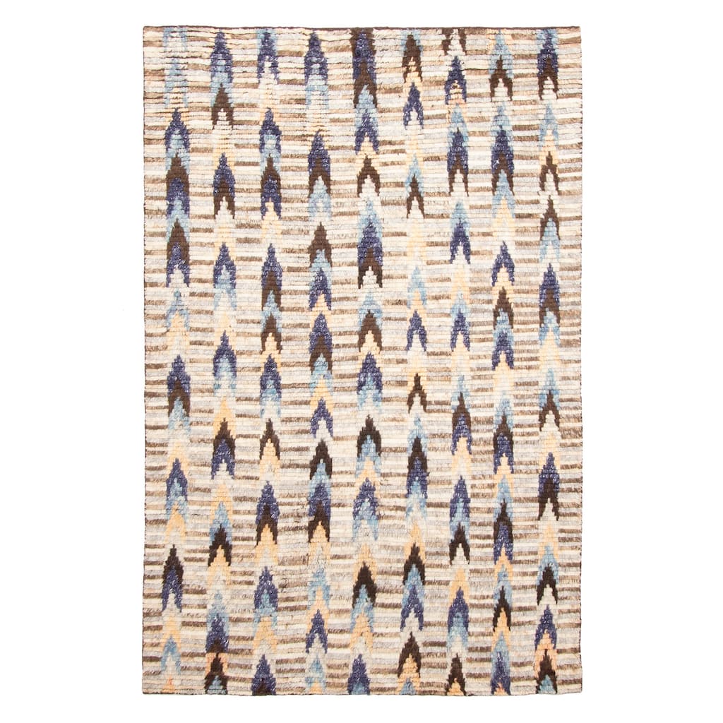 ECARPETGALLERY Hand-knotted Tangier Brown Wool Rug - 5'3 x 7'9