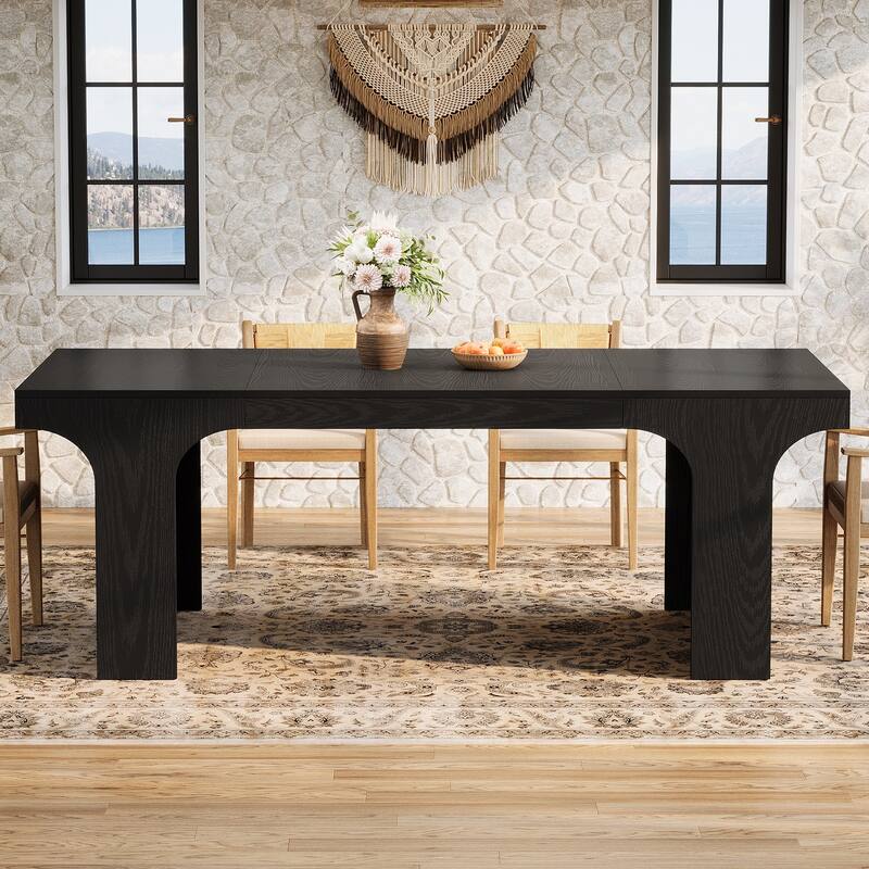 71" Large Wood Dining Table, Rectangular Kitchen Table, Dinner Accent Gathering Table