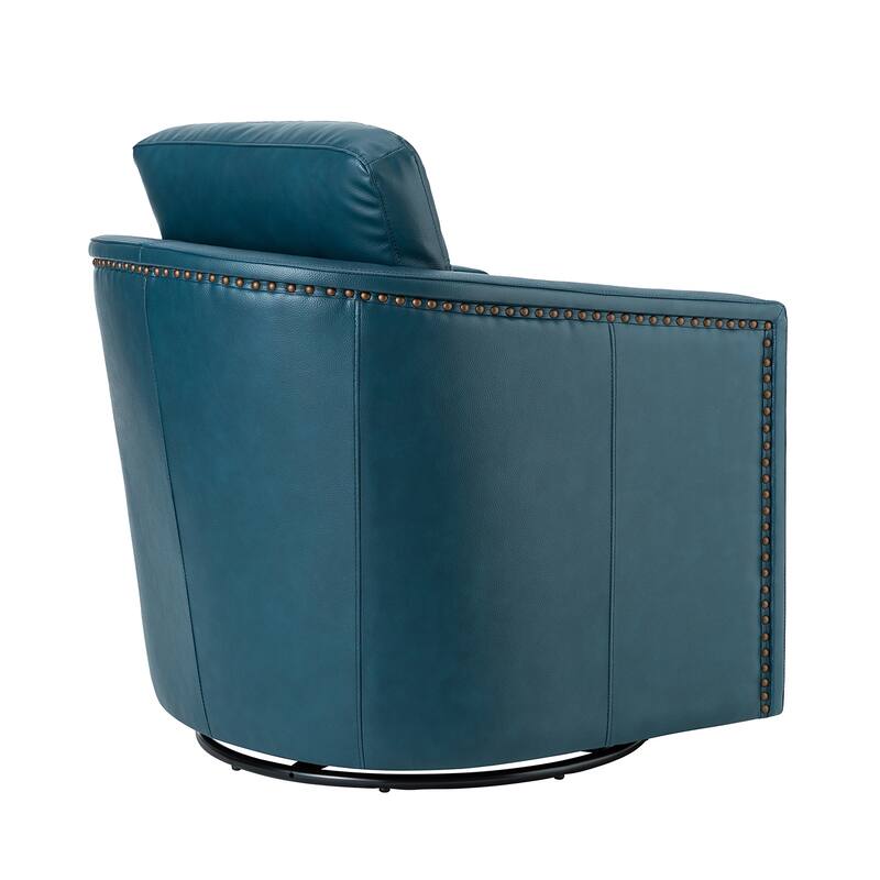 Jorge 28.74" Wide Genuine Leather Swivel Chair Set of 2