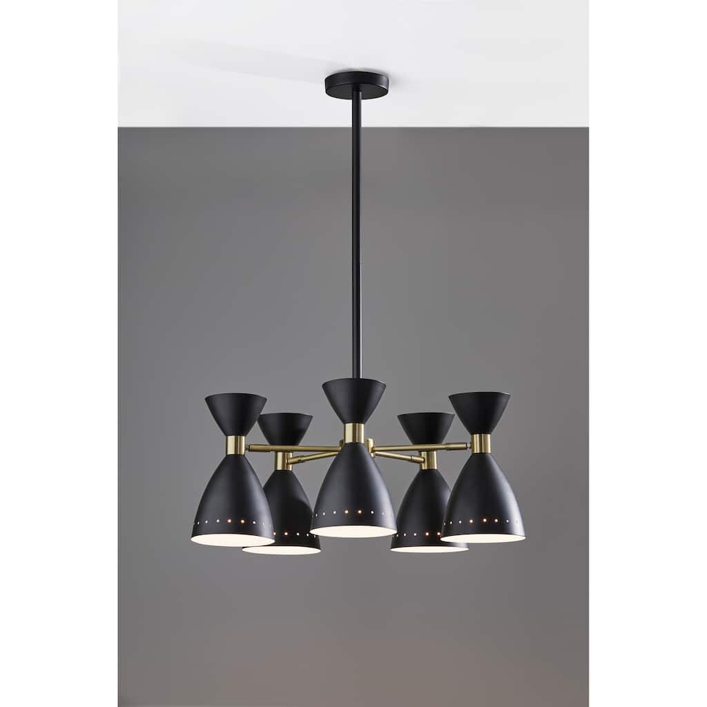 Adesso Antique Brass Oscar 5-Head Chandelier