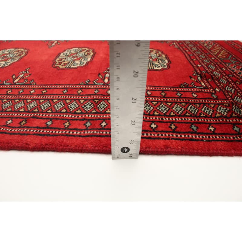 ECARPETGALLERY Hand-knotted Finest Peshawar Bokhara Red Wool Rug - 2'0 x 3'4