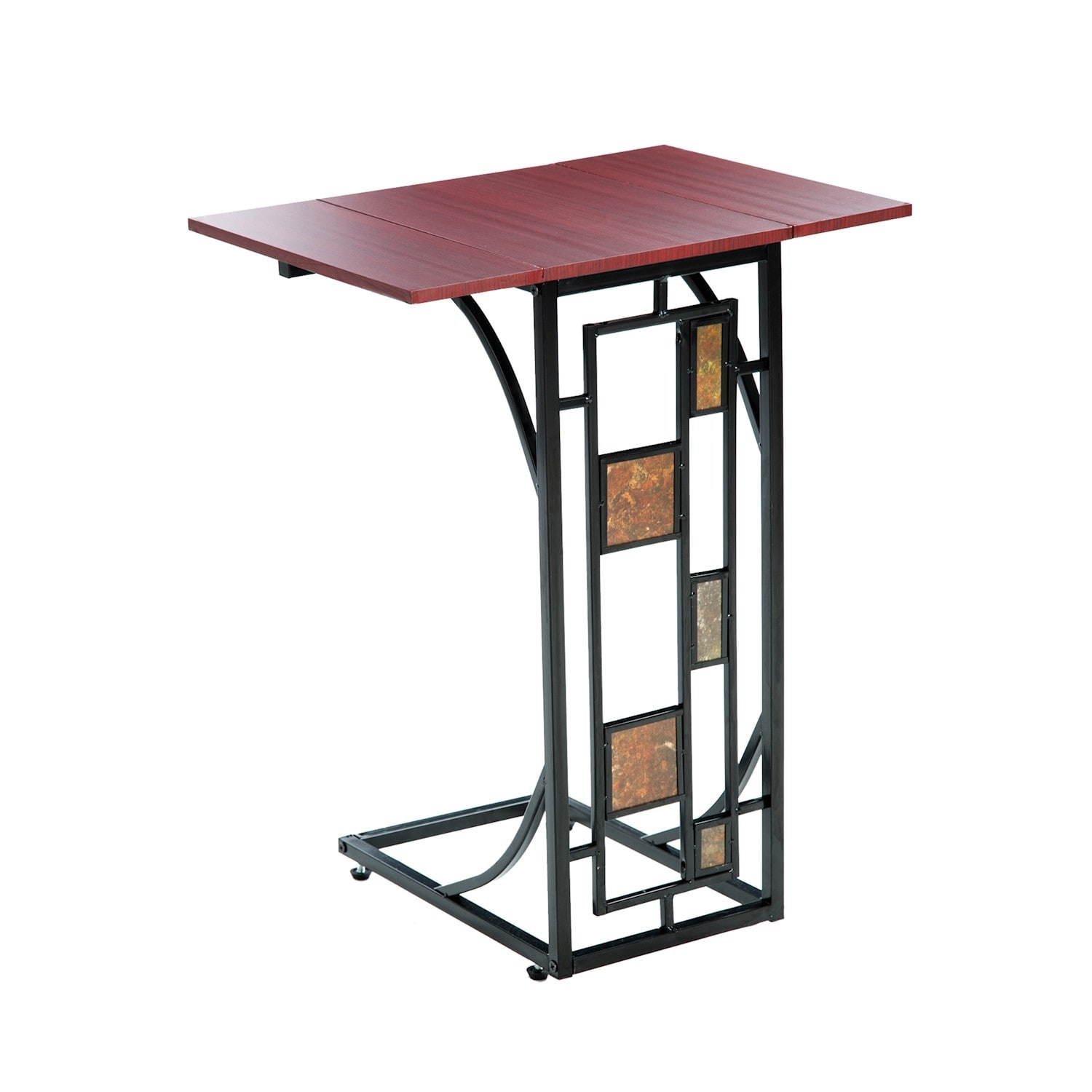 Shop Expandable Wood Top Sofa Side End Table Metal Base W