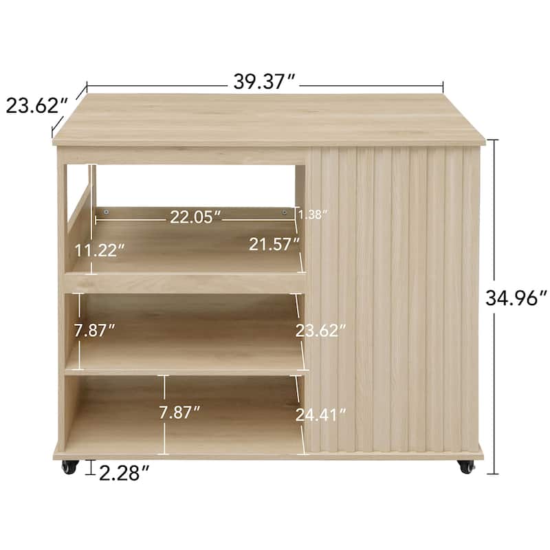 Kitchen Island Rolling Serving Utility Cart with Storage Drawer, Wine Rack and Lockable Casters, Kitchen Cart for Kitchen, Bar