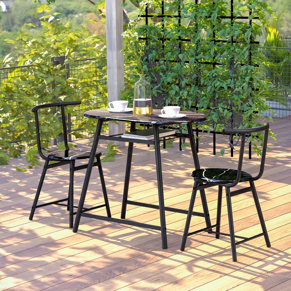 Nestfair 3-Piece Metal Frame Dinning Set