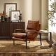 preview thumbnail 1 of 15, Art Leon Art Leon Comfortable Genuine Leather Accent Lounge Chair with Cushion Seat