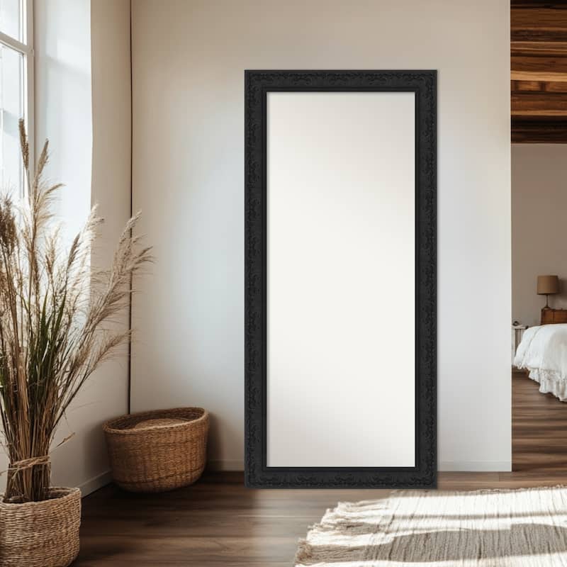 Luxe Non-Beveled Framed Full-Length Floor Leaner Mirror