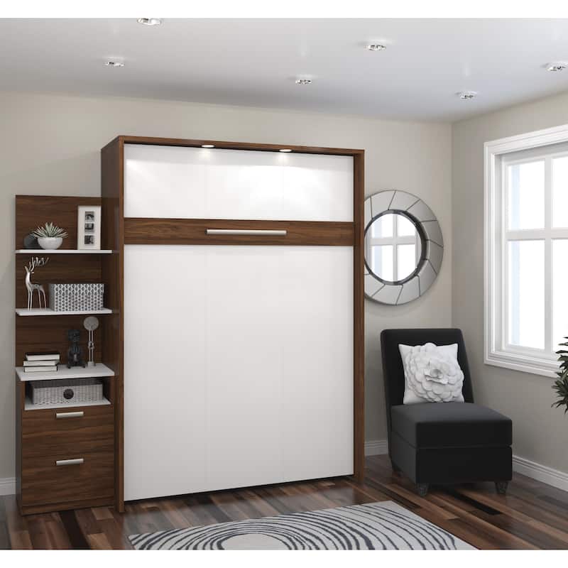 Cielo Full Murphy Bed with Floating Shelves by Bestar