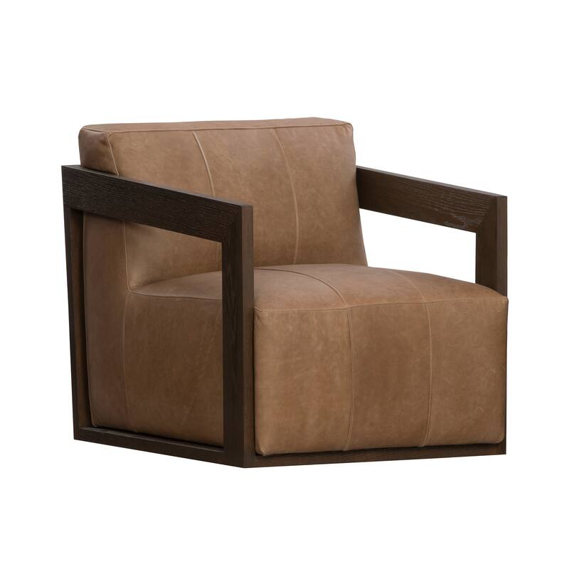 Classic Home Joseph Swivel Leather Accent Chair