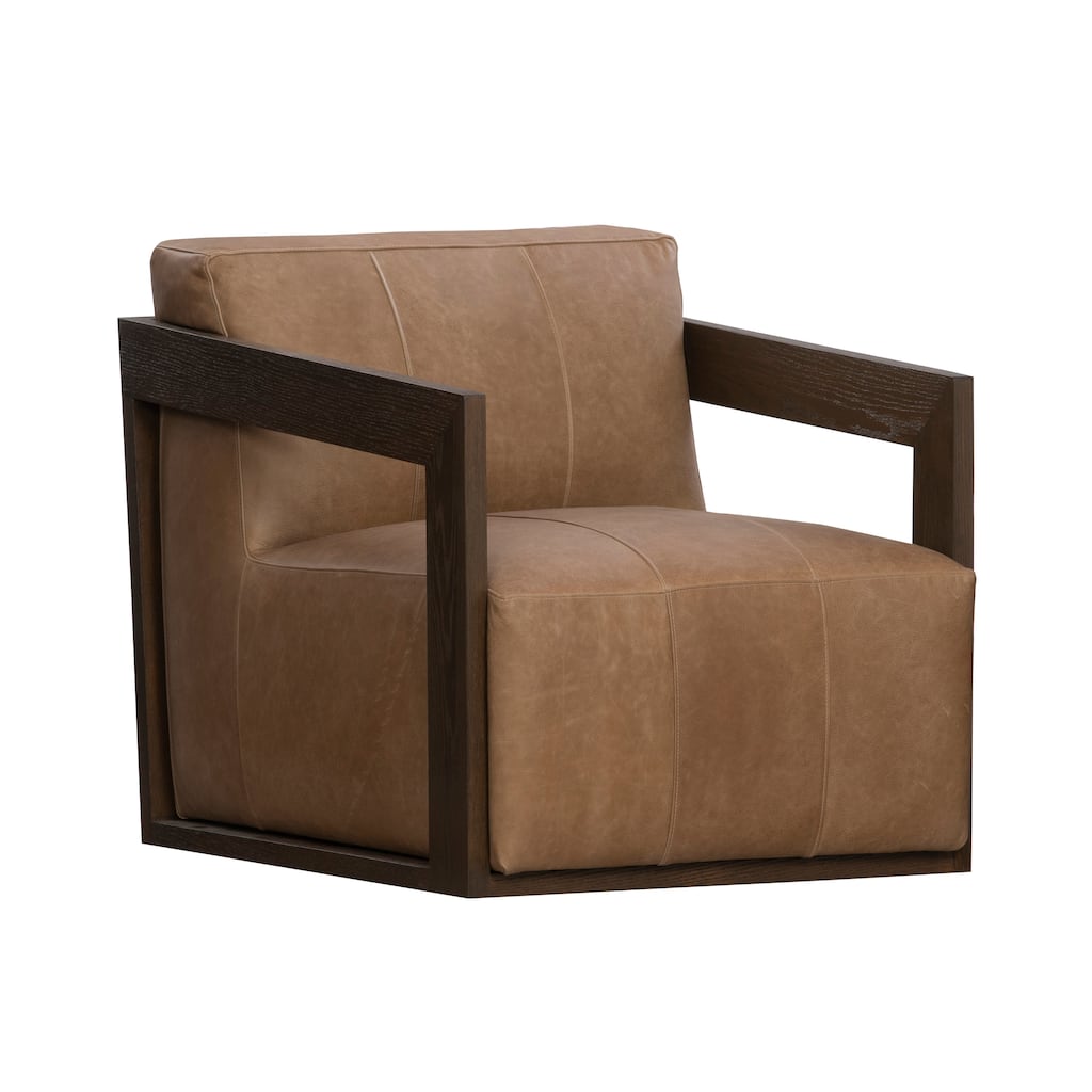 Classic Home Joseph Swivel Leather Accent Chair