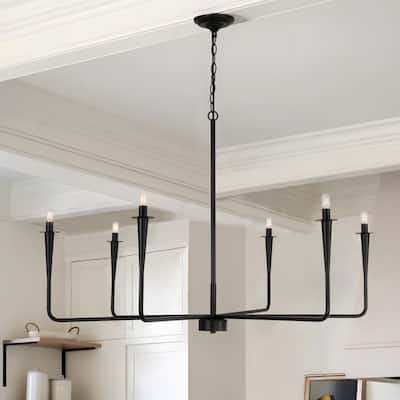 6-Light Classic Traditional Metal Candle Dimmable Chandelier