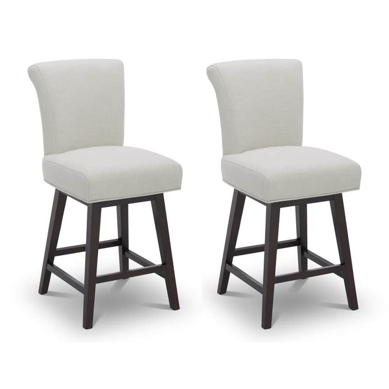 Spruce & Spring Noah Upholstered 26-inch Counter Height Swivel Barstool Set