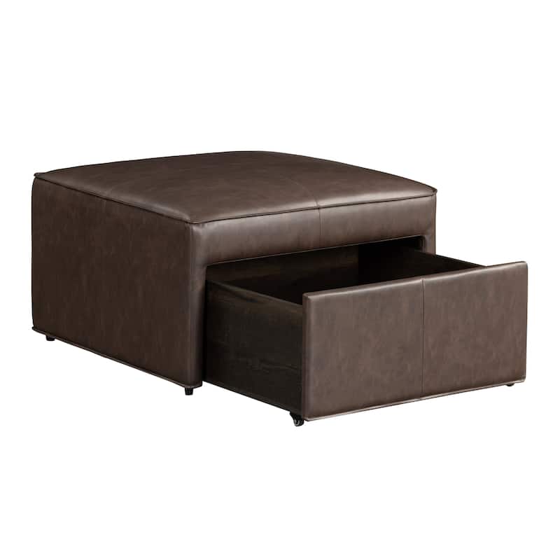 Studio Living Hanson Storage Ottoman in Faux Leather