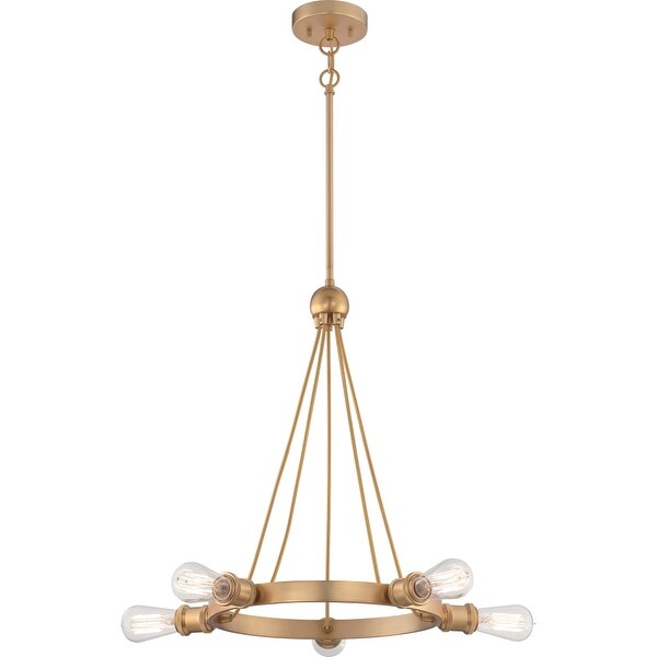 Nuvo Lighting 60/5715 Paxton 5-Light 27-3/4" Wide Ring Chandelier - natural brass - n/a